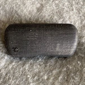 CHANEL Aviator Black/Silver Metallic Linen Case